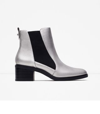 Zara + Elasticated High Heel Ankle Boots