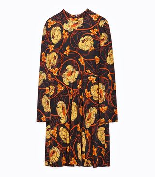 Zara + Printed Flounce Dress