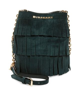 Burberry + Baby Bucket Fringe Suede Bucket Bag