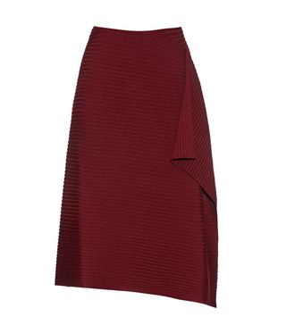 Maison Margiela + Wrap-Effect Ribbed-Knit Wool Skirt
