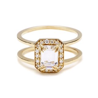 Anna Sheffield + Attelage Emerald-Cut Diamond Ring