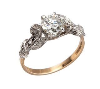 Craig Evan Small + Edwardian Diamond Platinum Engagement Ring