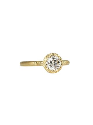 Megan Thorne + Scalloped Bezel Ring With Brilliant Cut Diamond