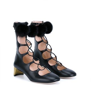 Gucci + Leather Lace Up Boots