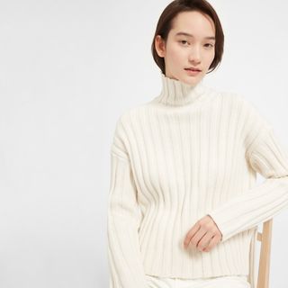 Everlane + Wool-Cashmere Rib Oversized Turtleneck Sweater