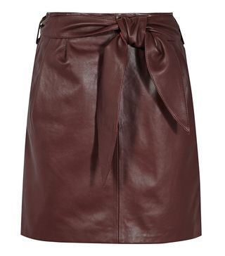 Reiss + Belted Leather Mini Skirt
