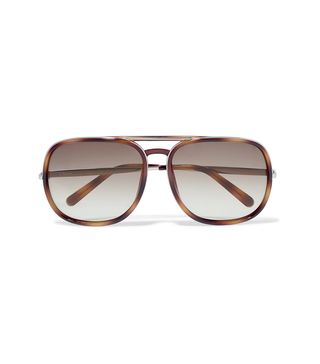 Chloé + Nate Aviator-Style Tortoiseshell Acetate Sunglasses