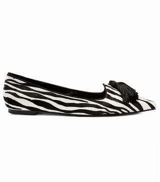Next + Leather Point Shoes in Zebra