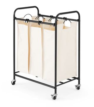 Made + Essentials Moss 3 Section Laundry Cart