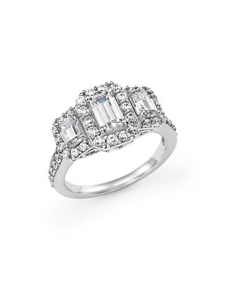 Bloomingdale's + Emerald-Cut Diamond Three Stone Engagement Ring