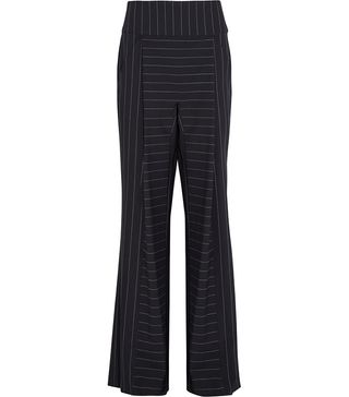 Dion Lee + Pinstriped Stretch-Cady Wide-Leg Pants