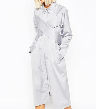 ASOS White + Crossover Midi Shirt Dress
