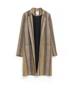 Zara + Striped Jacquard Coat