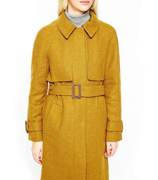 ASOS + Coat With Trench Details in Wool