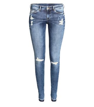 H&M + Super Skinny Low Ripped Jeans