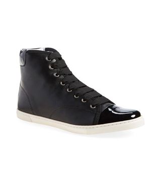 Lanvin + Cap Toe High Top Leather Sneaker
