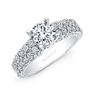 Natalie K + Pave Diamond Engagement Ring