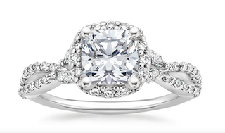 Brilliant Earth + Luxe Willow Halo Diamond Ring