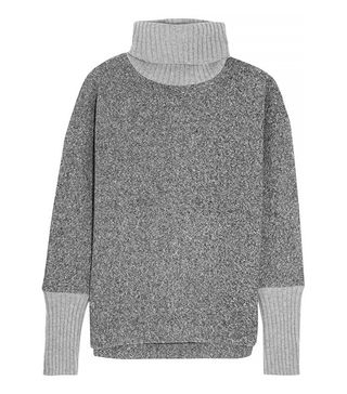 J.Crew + Cashmere-Trimmed Fleece Turtleneck Sweater