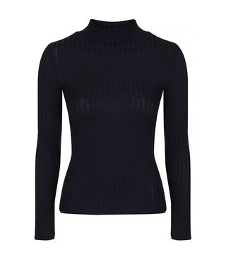 Topshop + Ribbed Funnel Neck Top