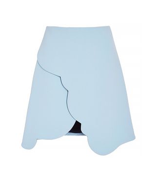 Carven + Scallop Edged Double Crepe Skirt