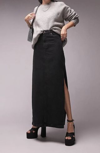 Topshop + Denim Maxi Skirt
