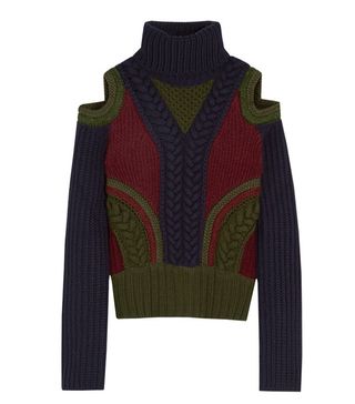 Alexander McQueen + Cutout Wool-Blend Turtleneck Sweater
