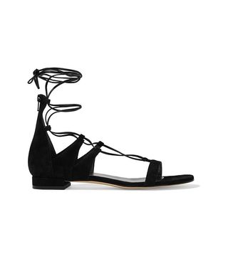 Stuart Weitzman + Suede Tie Sandals