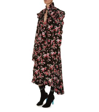 Vetements + Ruffle Trimmed Floral Dress