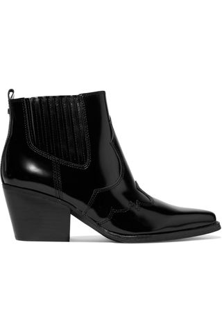 Sam Edelman + Winona Glossed-Leather Ankle Boots