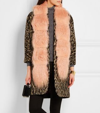 Shrimps + Marnie Faux Fur and Shearling Scarf