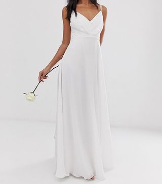 ASOS Design + Bridesmaid Cami Maxi Dress With Ruched Bodice and Tie Waist