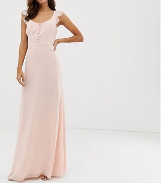 Maids to Measure + Bridesmaid Maxi Dress With Button Front Detail and Tie Back