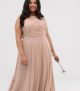 ASOS Curve + Bridesmaid Pinny Maxi Dress with Ruched Bodice