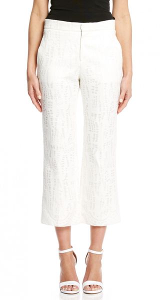 Scanlan Theodore + Linen Lace Cropped Trouser