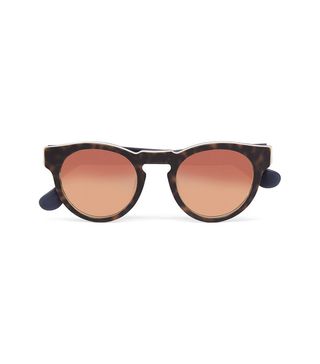 Olivia Palermo x Westward Leaning + Voyager 14 Round-Frae Acetate Mirrored Sunglasses