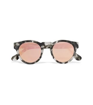Olivia Palermo x Westward Leaning + Voyager 15 Round-Frame Acetate Mirrored Sunglasses