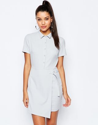 Missguided + Short Sleeve D Ring Wrap Dress