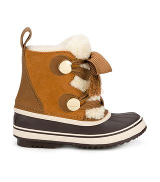 Chloé + Sorel Crosta Leather-Trimmed Suede and Shearling Boots