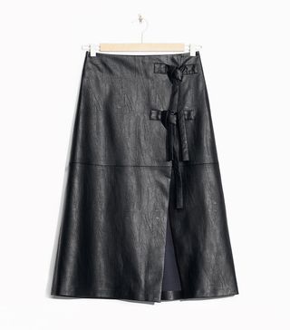 & Other Stories + Snake Embossed Faux Leather Skirt