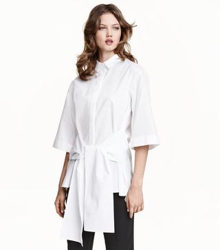 H&M + Cotton Tie Blouse