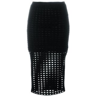 T by Alexander Wang + Perforated Fitted Skirt