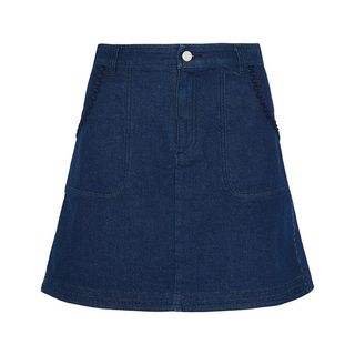See by Chloé + Embroidered Denim Mini Skirt