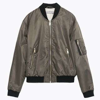Zara + Quilted Bomber Jacket