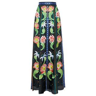 Temperley London + Carmelina Embroidered Silk-Organza Maxi Skirt