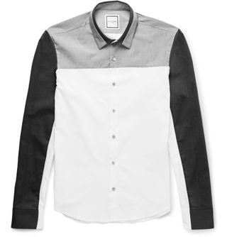 Wooyoungmi + Slim-Fit Panelled Cotton Shirt