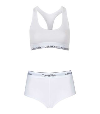 Calvin Klein + Modern Cotton Bralet and White Shorts