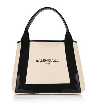 Balenciaga + Cabas Leather Trimmed Tote