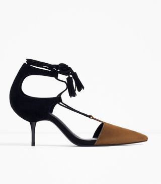 Zara + Mid Heel Lace-up Shoes