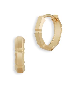 Mateo + 14k Faceted Huggie Earrings